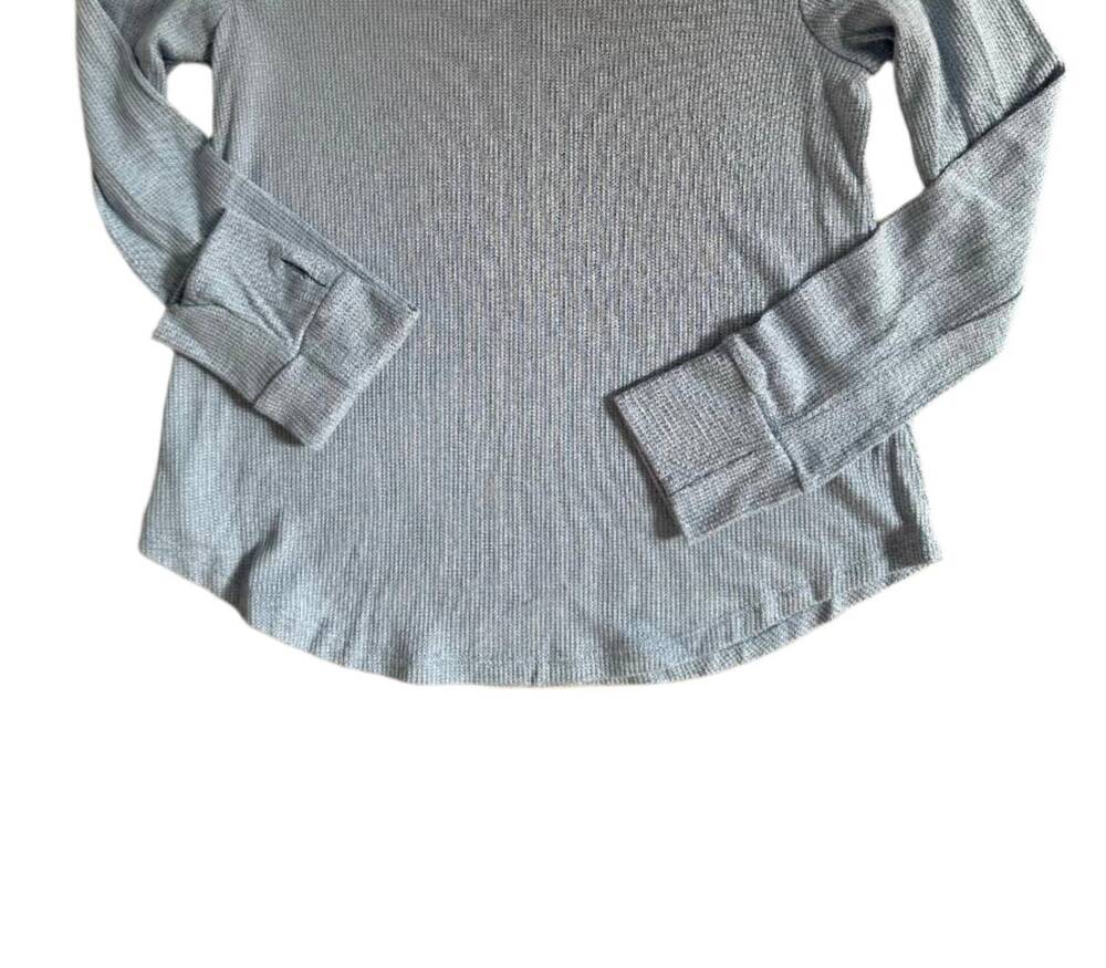 NEW ERGE baby waffle long sleeve top in denim